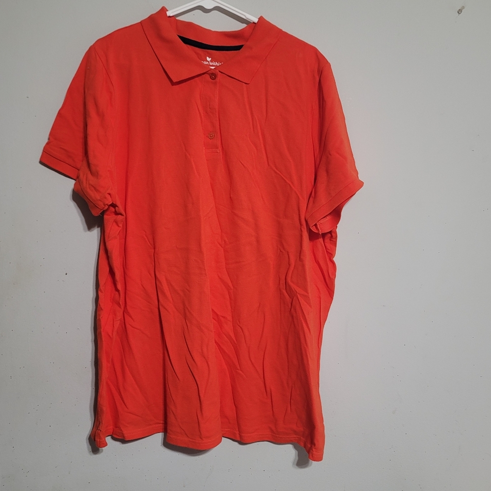 Woman Within Vibrant‎ Orange Polo Shirt 1X